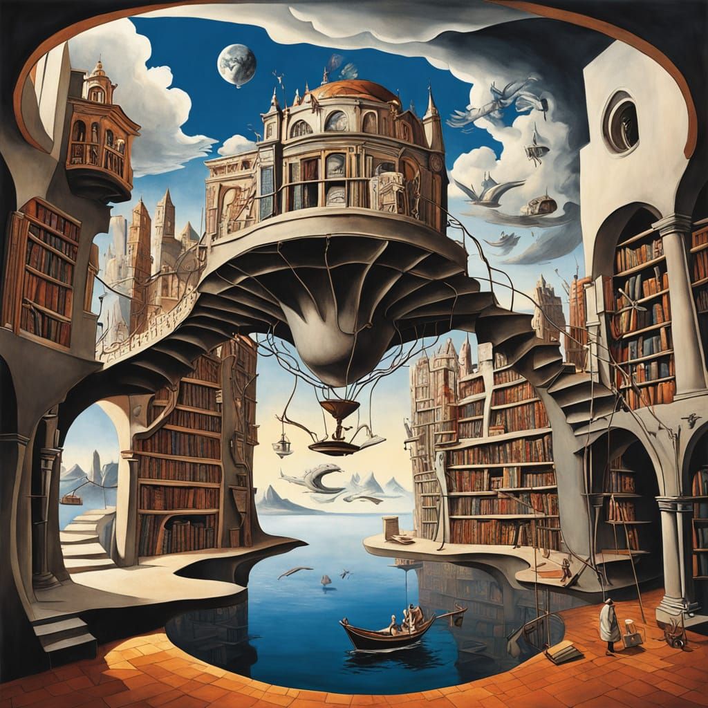 Surreal Library of Endless Realities