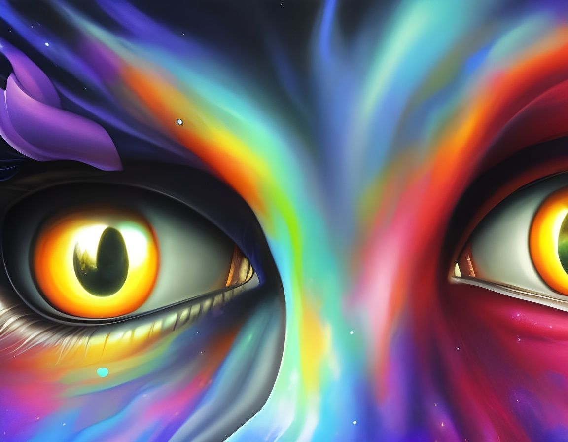 Eyes Reflecting the Secrets of the Universe