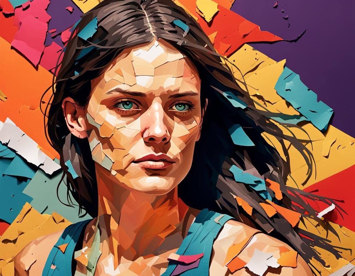 Morgan Webb Paper Collage in Graffiti Art Style
