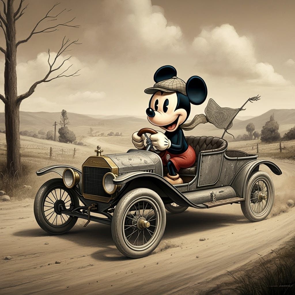 Mickey Mouse Drives a Model T: Oil Realism