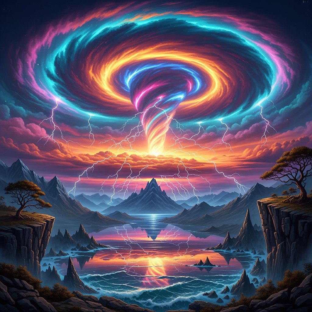 Iridescent Vortex Dominates Rugged Landscape