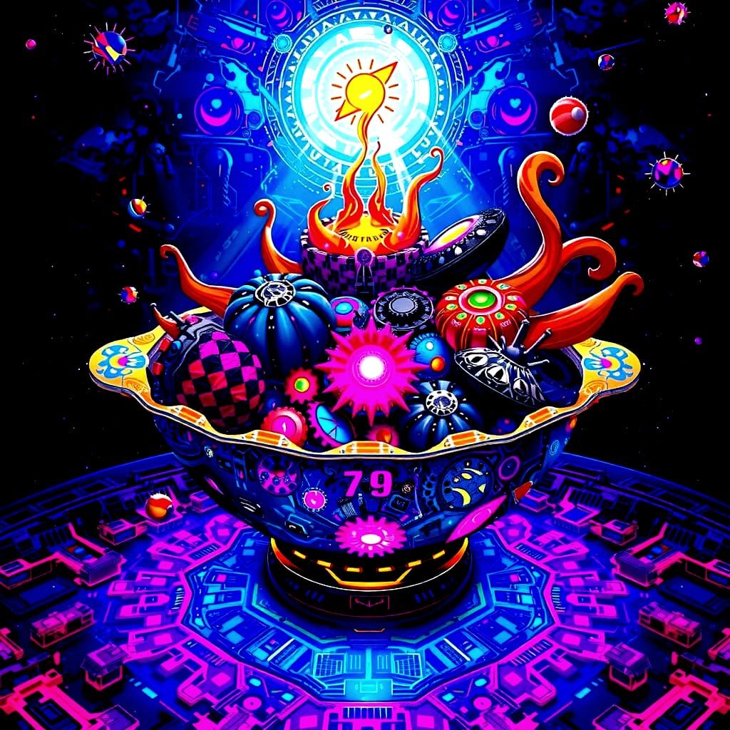 Retro Cyberpunk Paradise in Neon Light