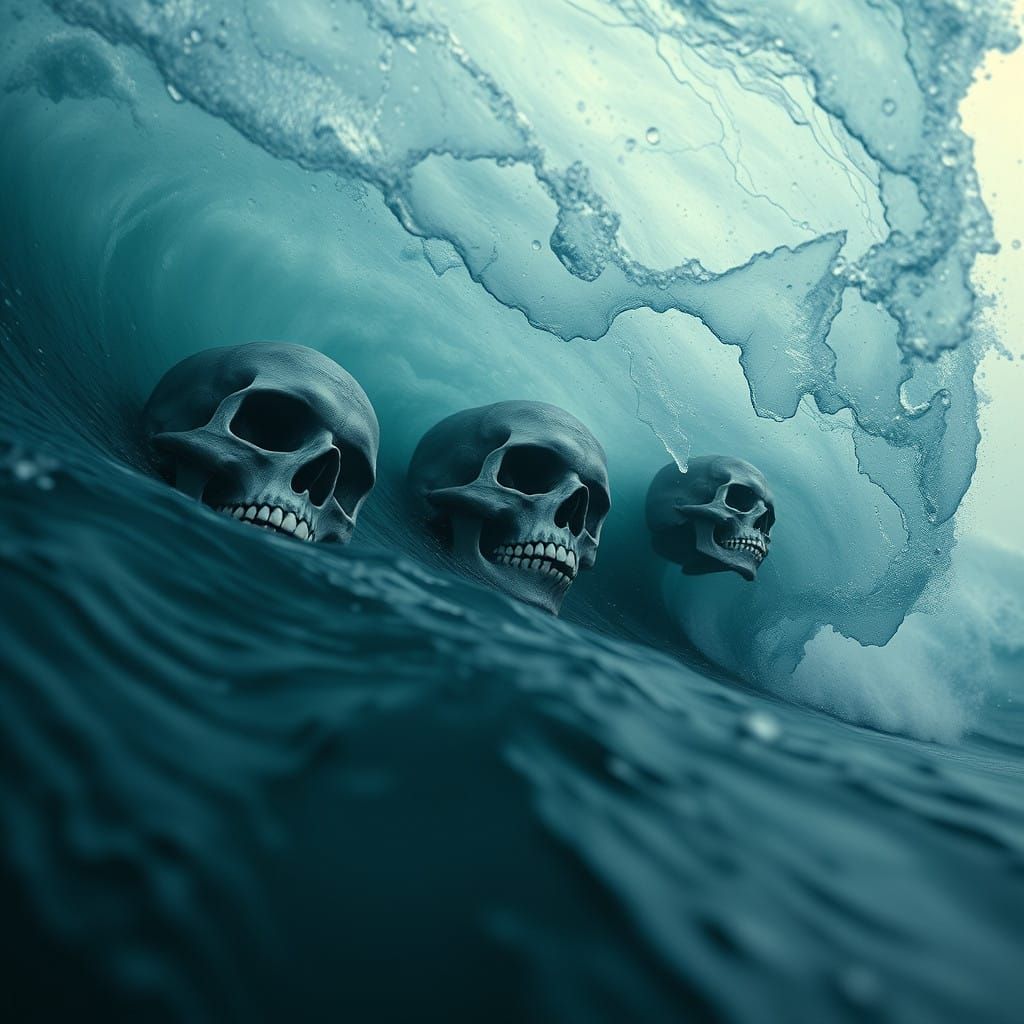 Surreal Skeleton Waves in Mysterious Evilcore Style