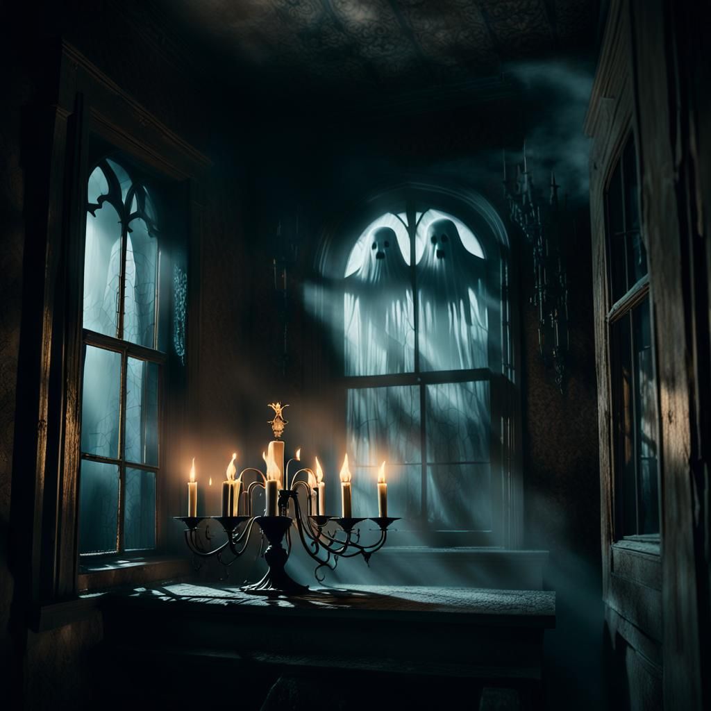 Eerie Ghost Emerges from Haunted House Window