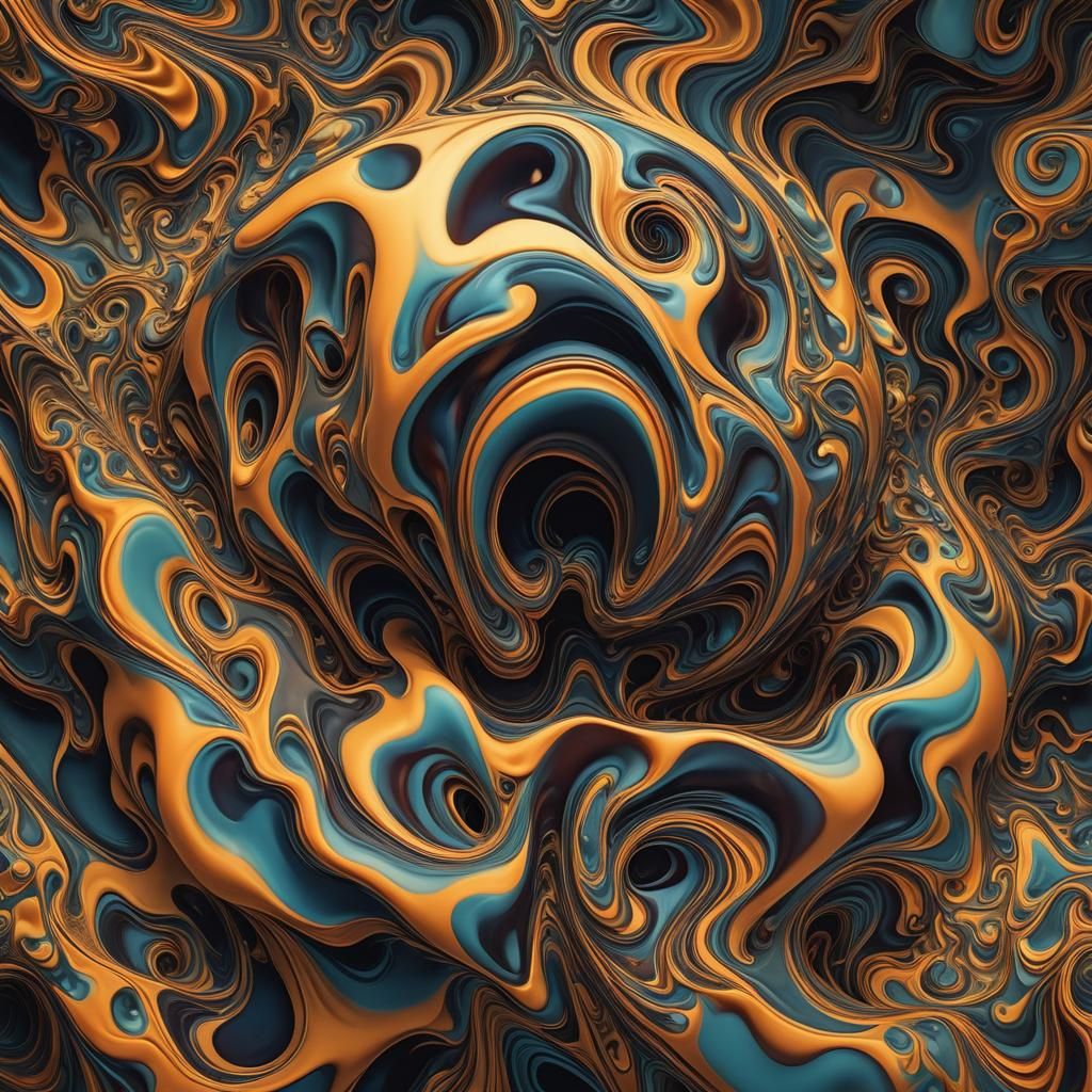 Surreal Distorted Shape in Dreamlike Optical Illusion