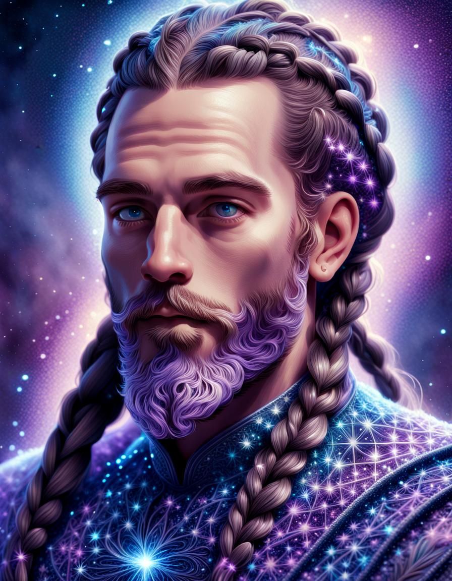Stardust Beard: A Mesmerizing Fantasy Portrait