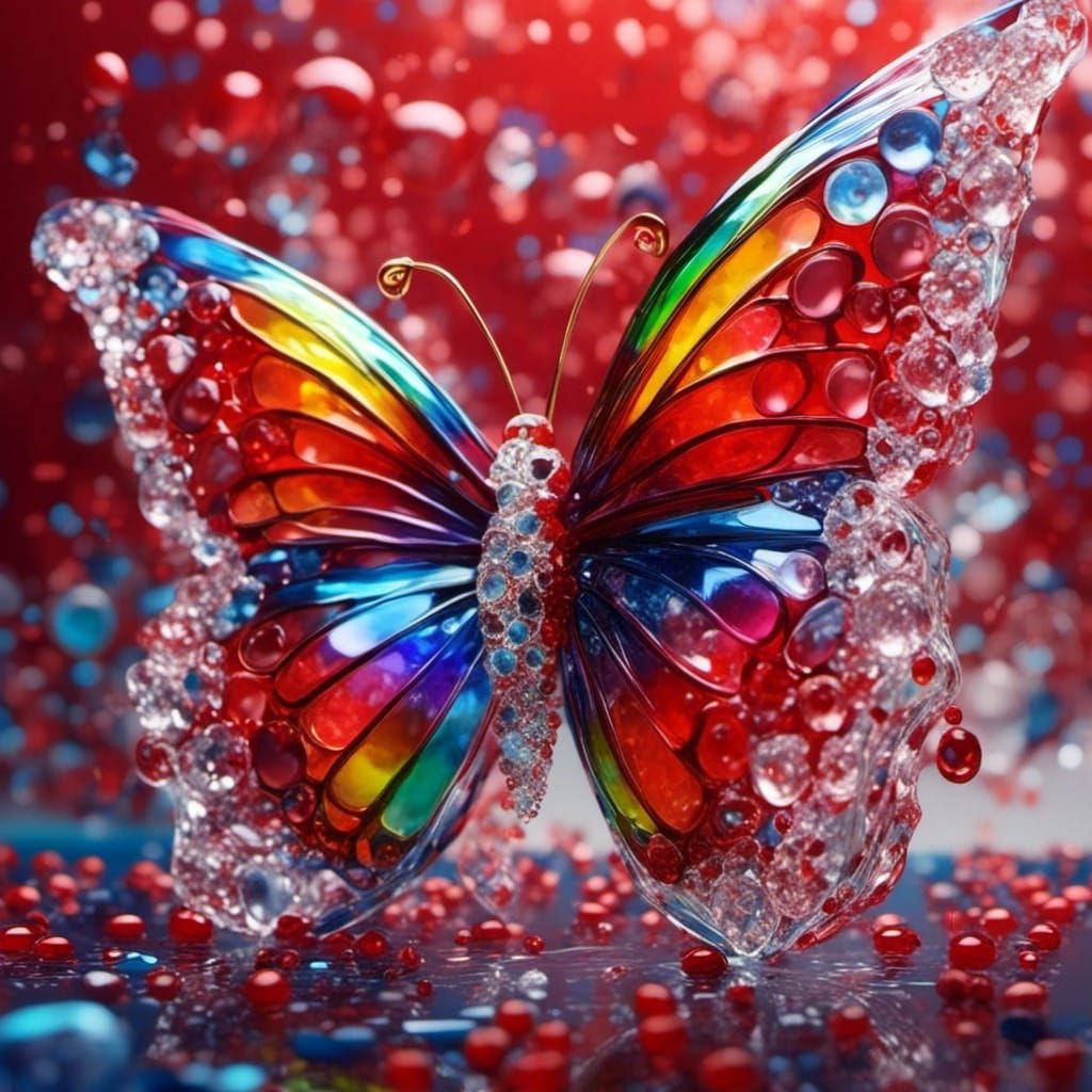 butterfly with glass wings