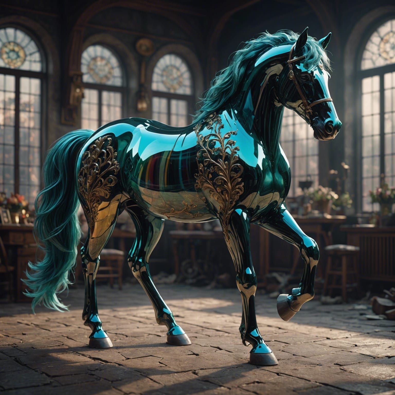 Glass Pony: Detailed Digital Matte Painting