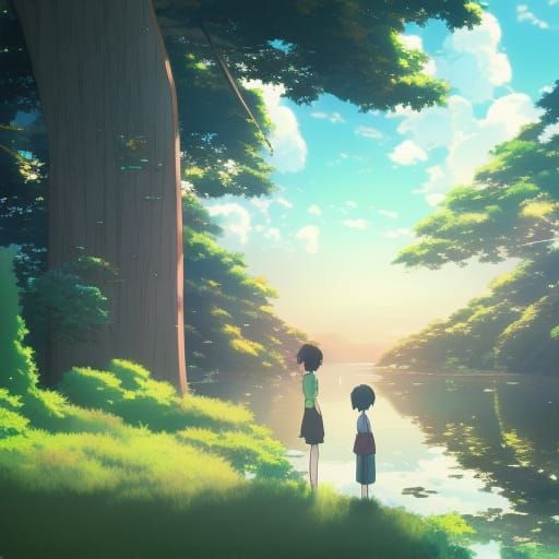 Anime Key Visual Art in Ghibli Style