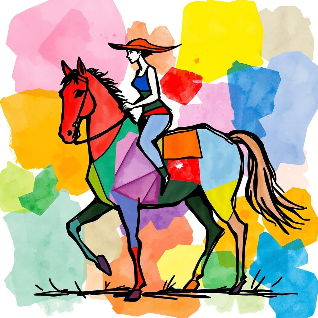 Vibrant Watercolor Abstraction with Dynamic Polygons