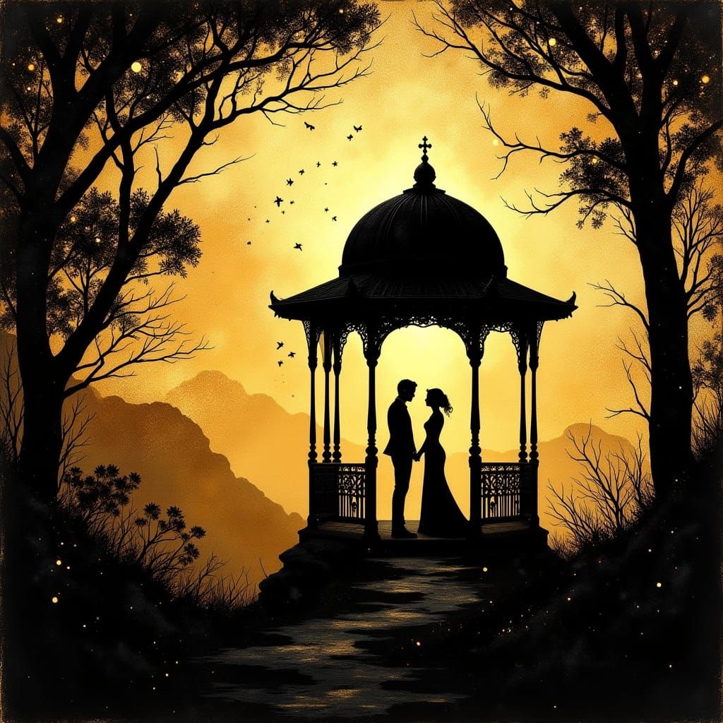 Art Nouveau Gazebo in Golden Dawn Silhouette