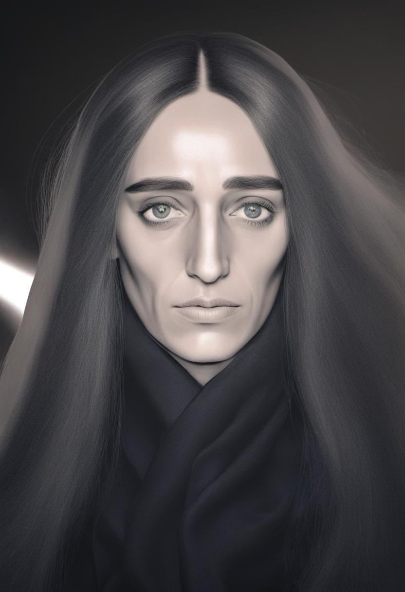 Melancholic Portrait of a Woman in Cubist Style