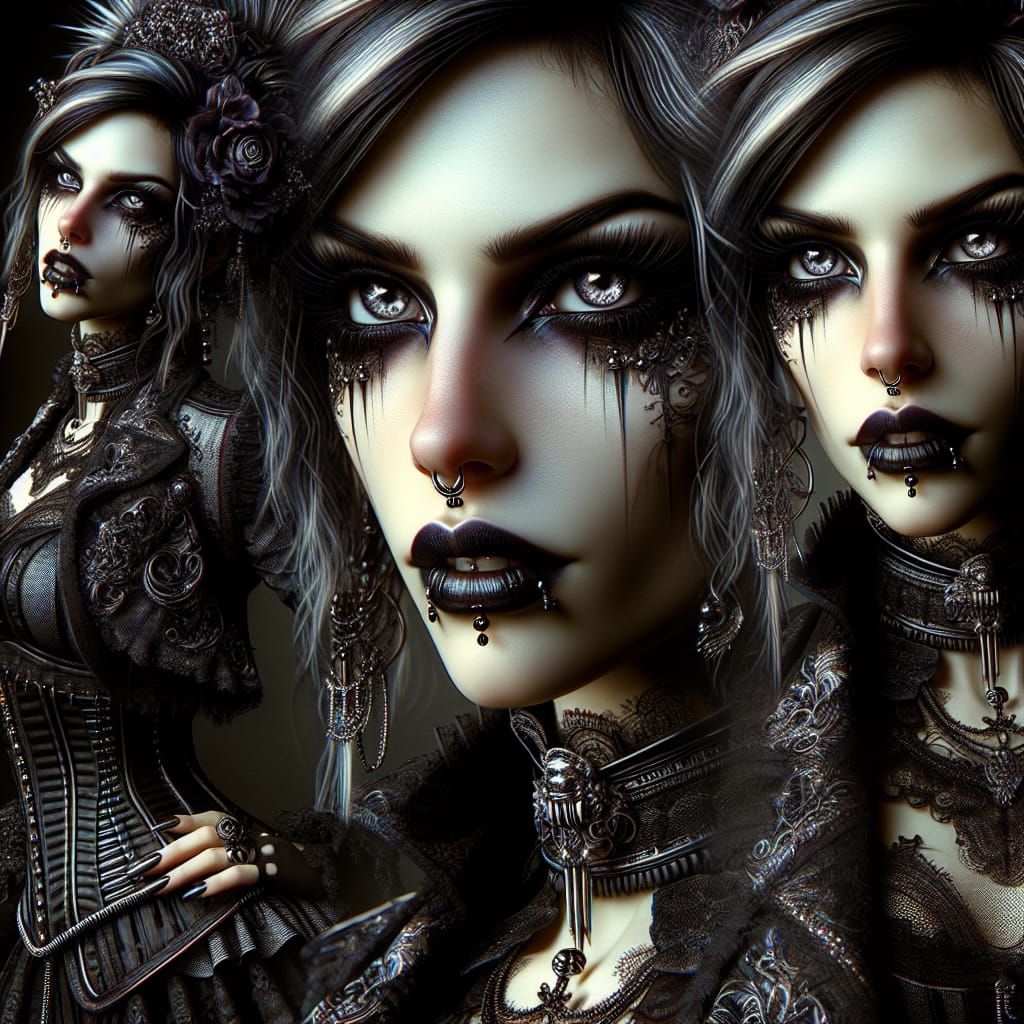 High-Resolution Gothic Punk Fashion Portrait