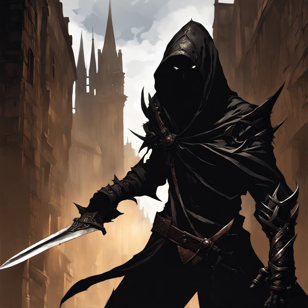 Sinister Dark Elf Rogue in Shadows