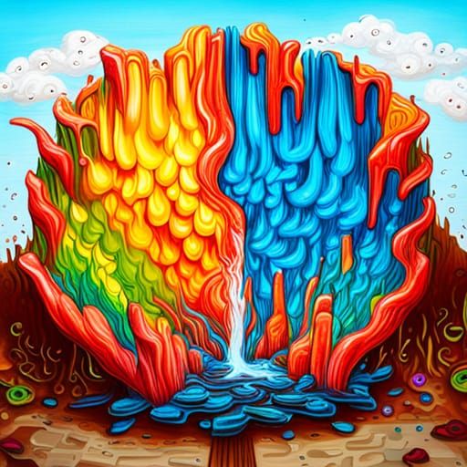 Colorful Waffle Runoff Graffiti Art