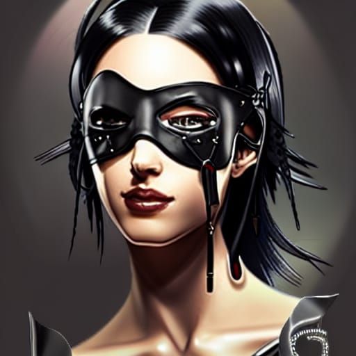 Cowgirl with Eyepatch and Black Hair