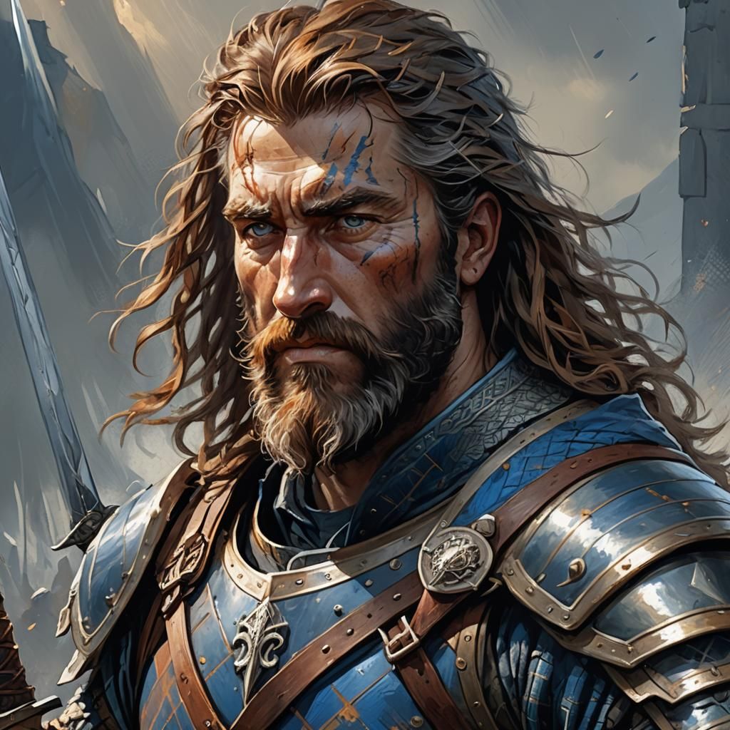 William Wallace Portrait in Epic Fantasy Style