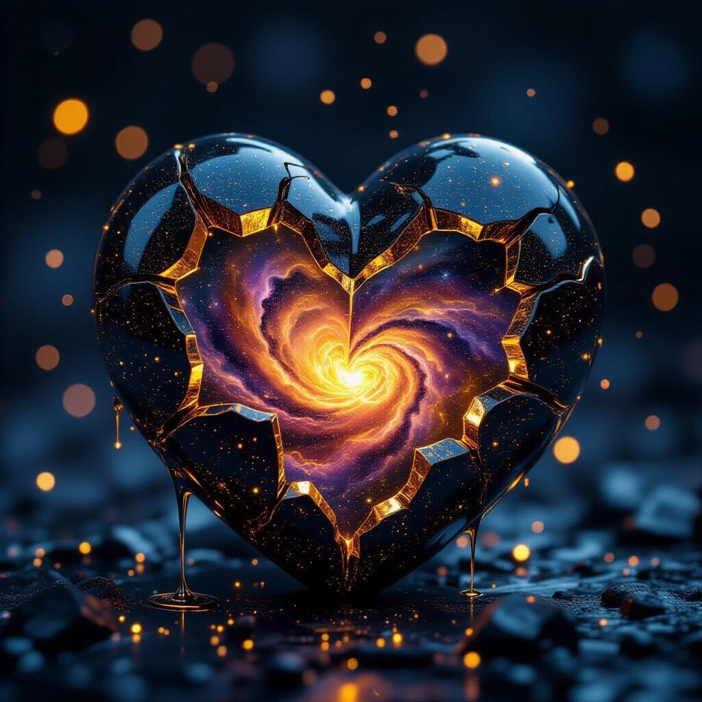 Cosmic Heart Exploding with Galactic Nebulae