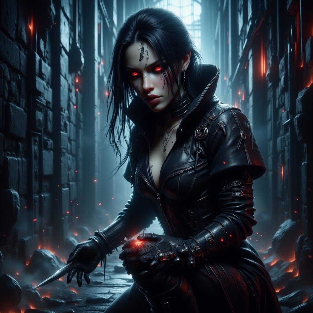 Enigmatic Rogue in Shadowy Alleyway