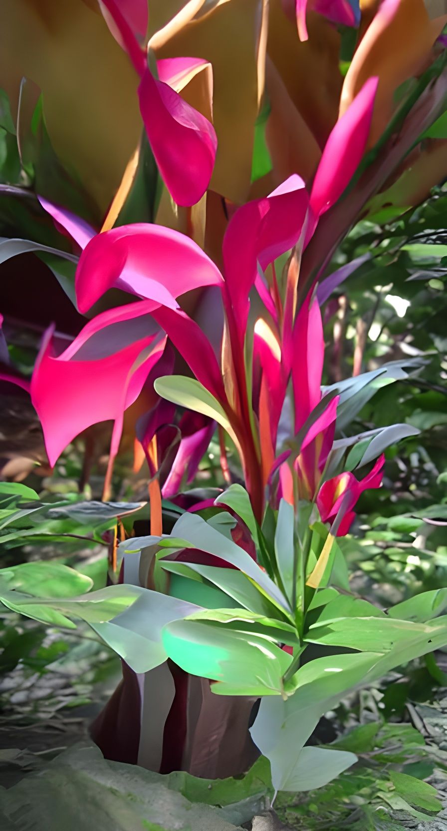 Jungle plants with cannalily