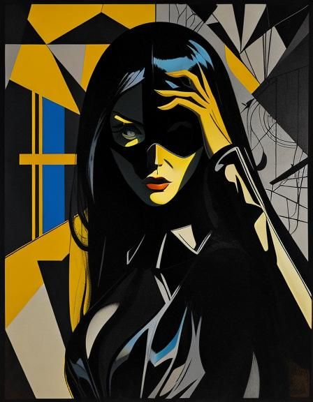 Vintage Giallo Poster with Frightened Girl