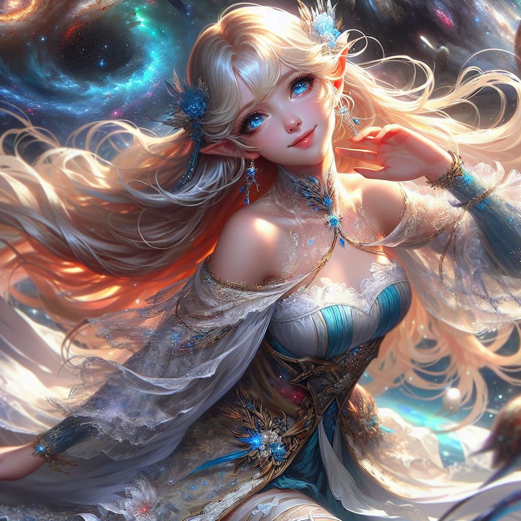 Hope, Space Elf, Dancing Amid the Cosmos