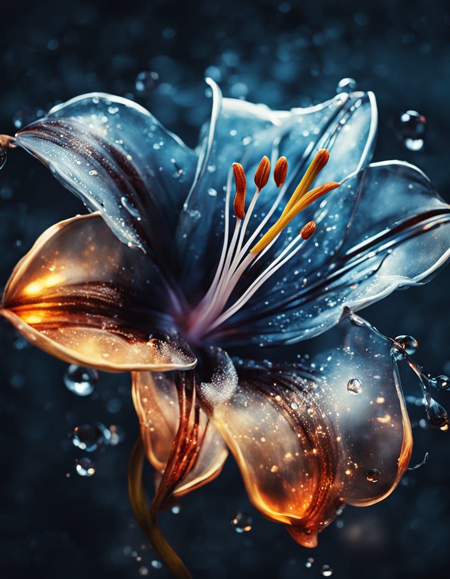 Transparent Glass Lily Flower in Dreamscape