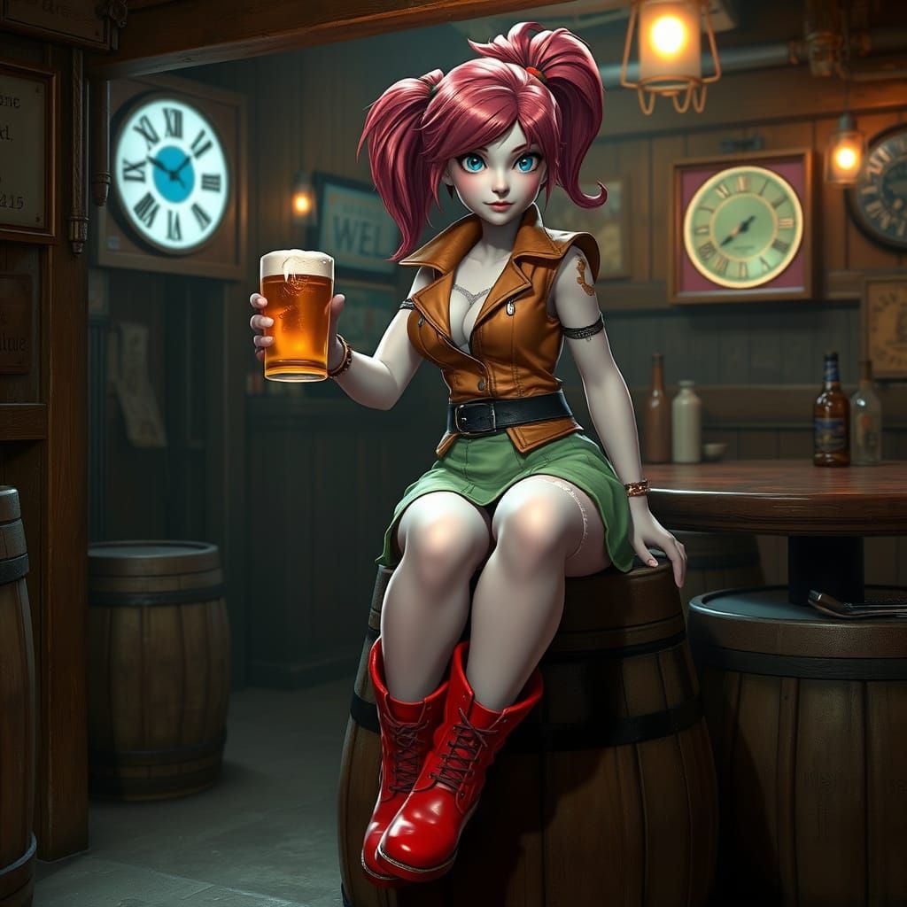 Gadget Hackwrench in Dusty Pub with Volumetric Lighting