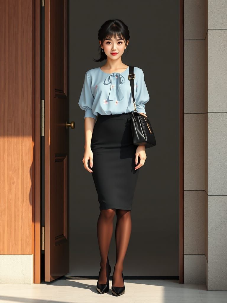 Stunning Asian Spy Agent Posed in Realistic-Kawaii Style