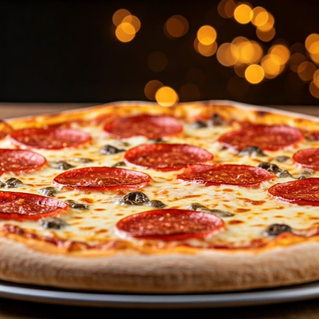 Delicious Fresh Pizza in Professional Photo Style