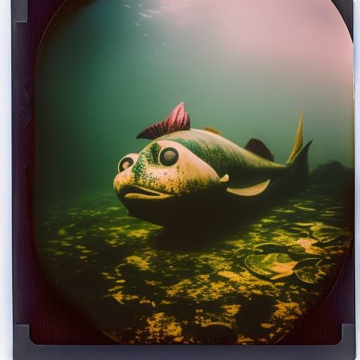 Creepy Decaying Mermaid Animatronic in Polluted Pond