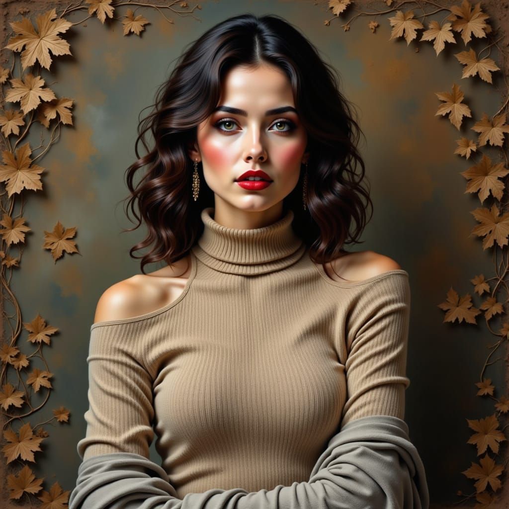 Stylized Portrait of a Woman in Painterly Aesthetic