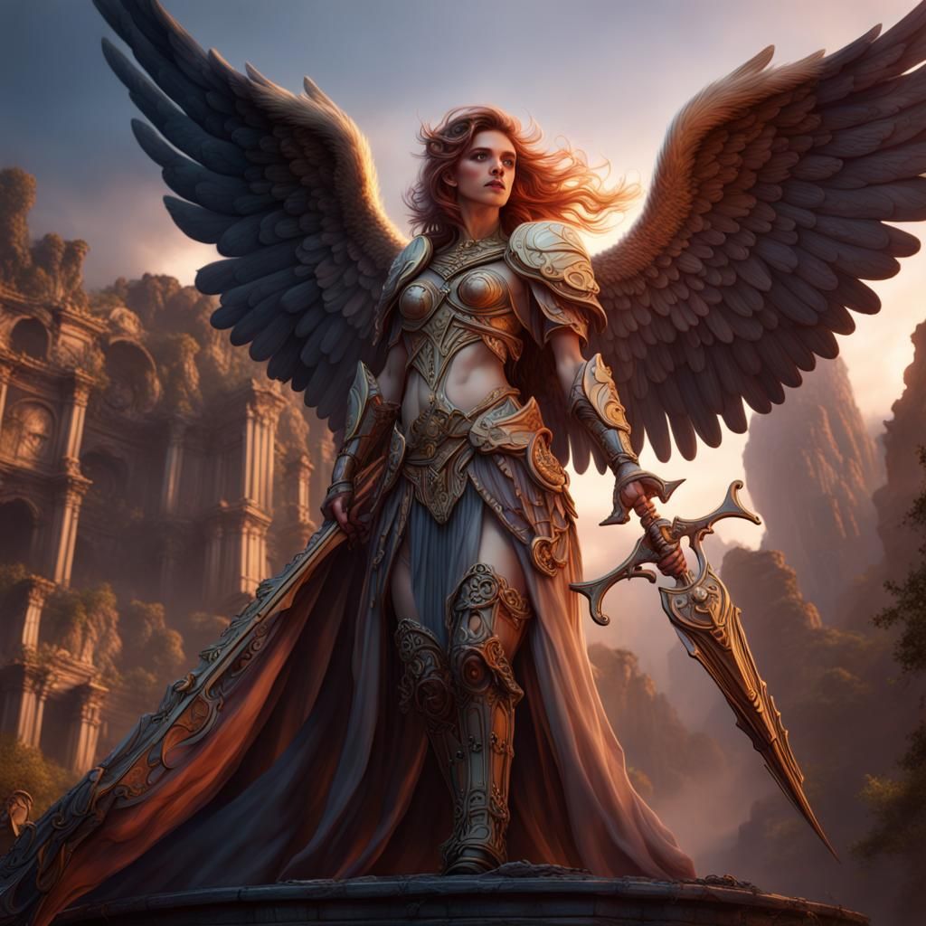 Detailed Painting of Sagittarius Guardian Angel