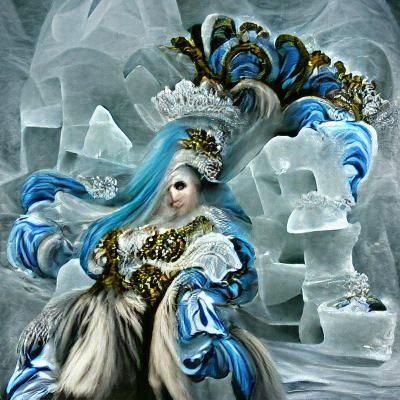 Ice Queen in Baroque Style Digital Art