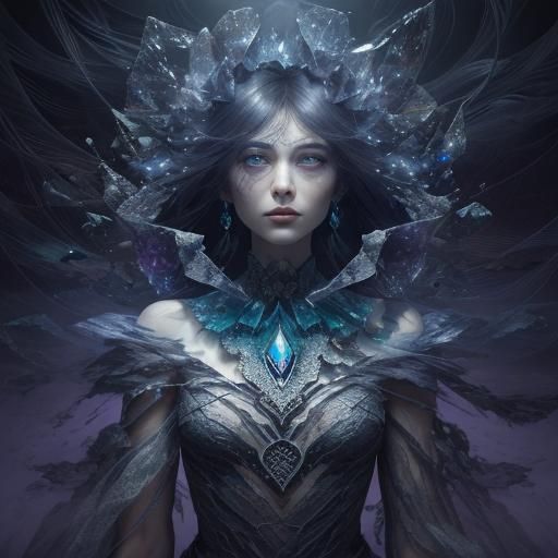 Fractured Heart in Dark Mist: A Haunting Image