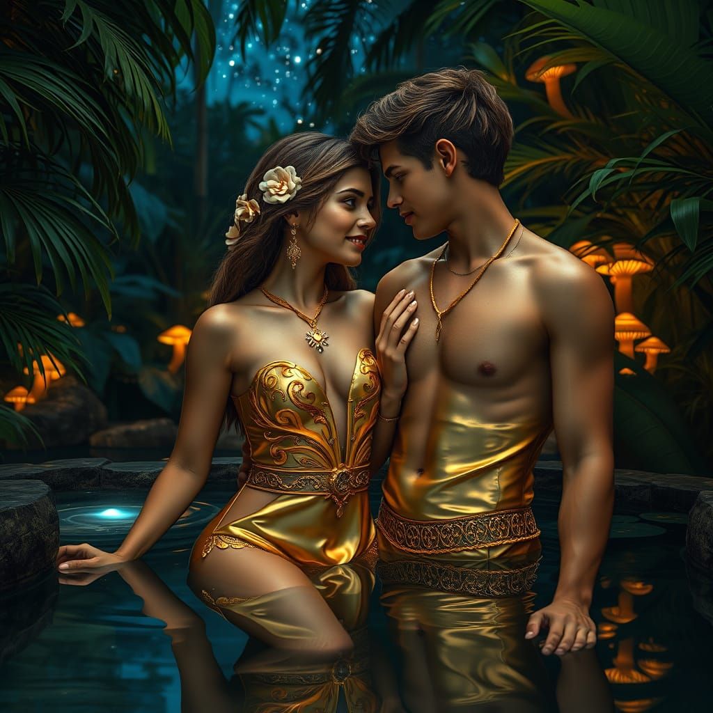 Golden Serenity in the Hidden Jungle Oasis