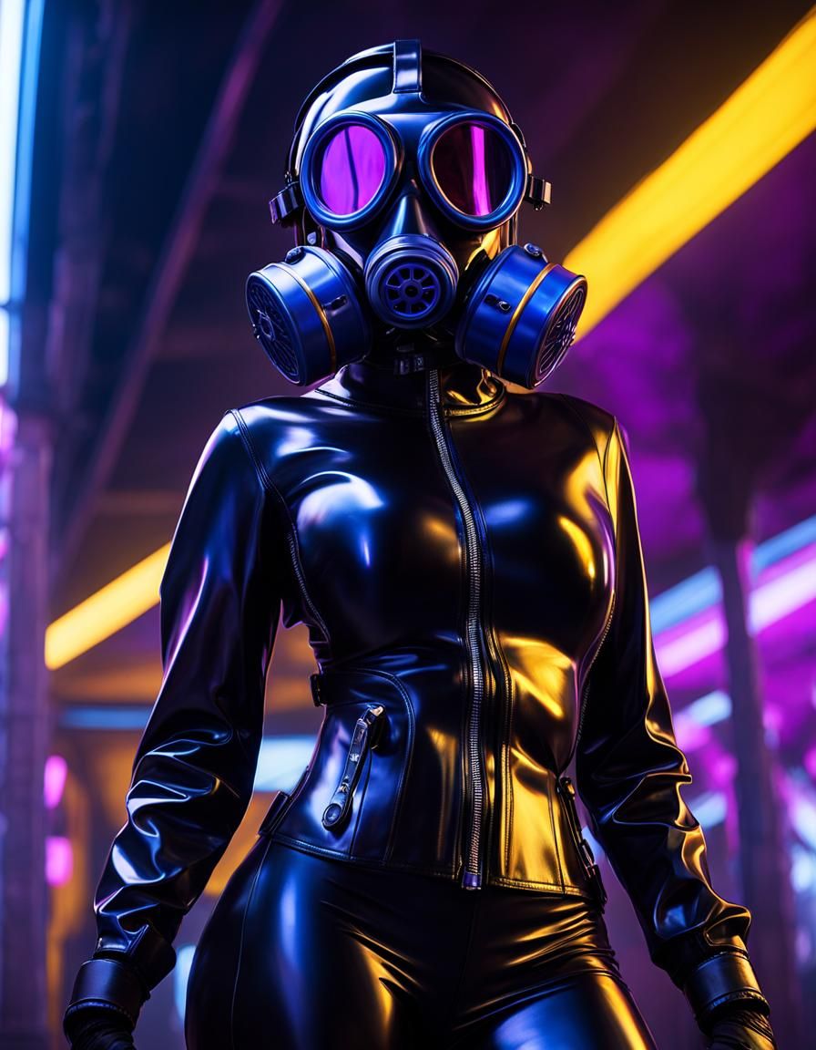 Woman in Gas Mask: Dark Fantasy Concept Art