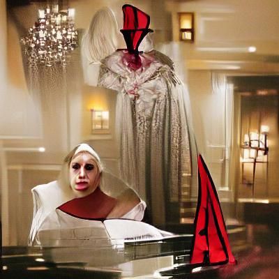 Elegant Countess: A Digital Portrait in Vintage Horror Style