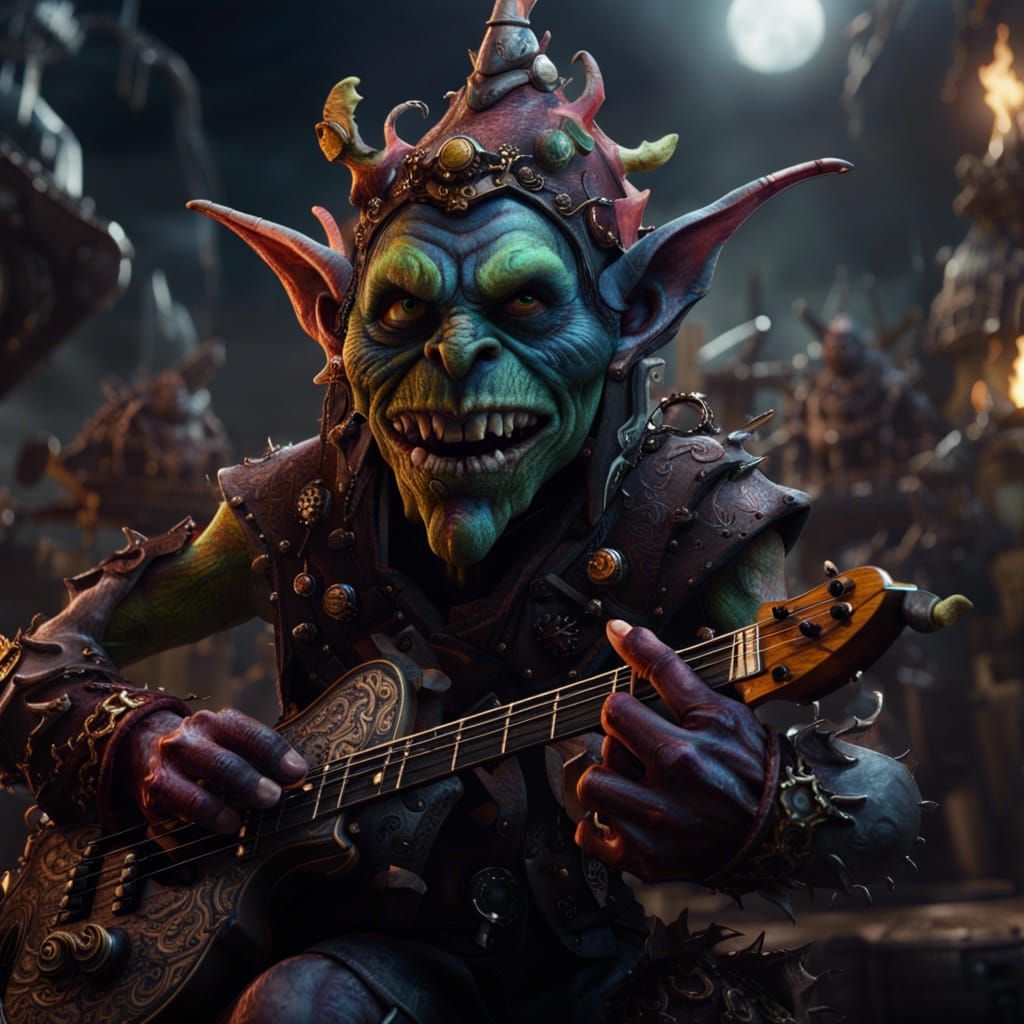 Chaos Goblin Music Band in Detailed Matte Painting