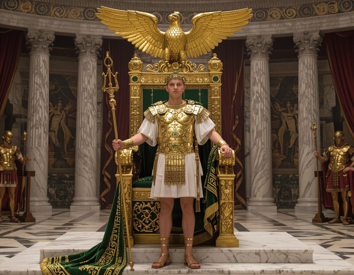 Emperor Nero on His Throne