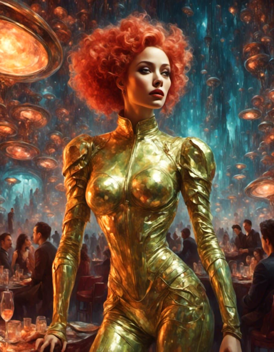 Sci-Fi Space Cadet in Cosmic Metal Club