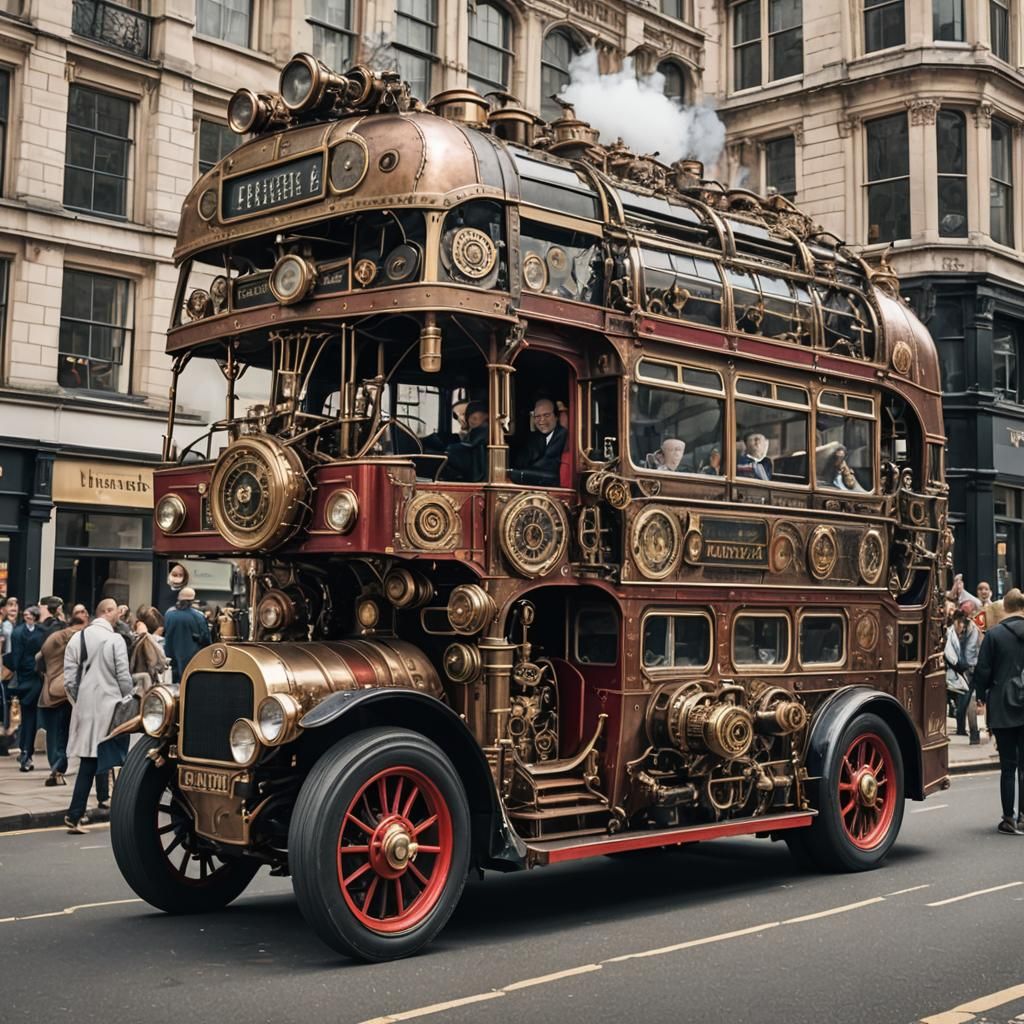 Steampunk Double Decker Bus in London
