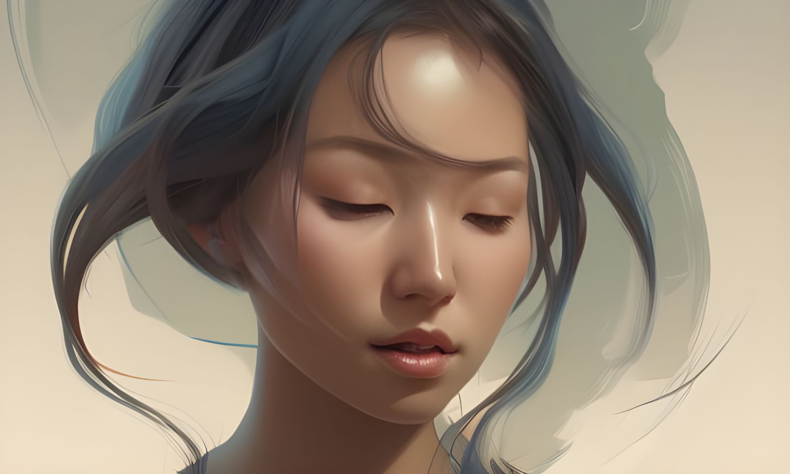 Detailed Portrait of Hana Tanaka in Digital Art Style