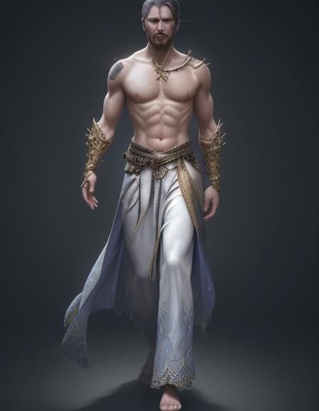 Young Cultivator in Ornate Robes, Digital Art