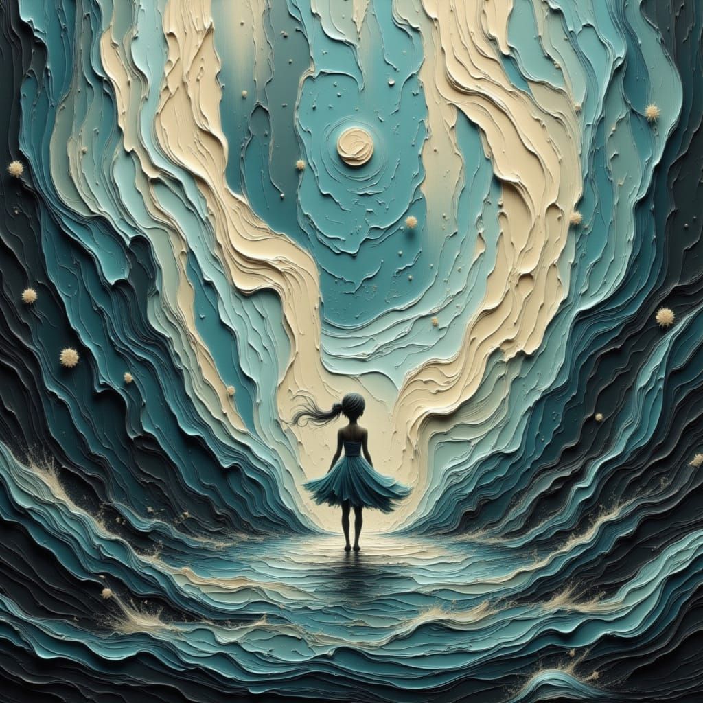 Free River Flowing Under Moonlit Sky