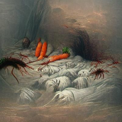Carrot Genocide: A Horror Scene in Doré Style