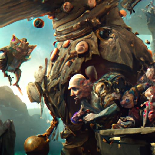 Dark Fantasy Masterpiece in Purple and Yellow