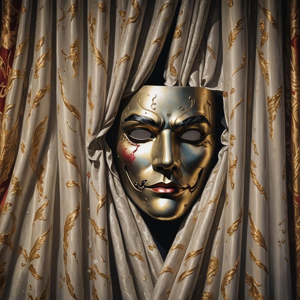 Dramatic Phantom of the Opera Mask Close-Up