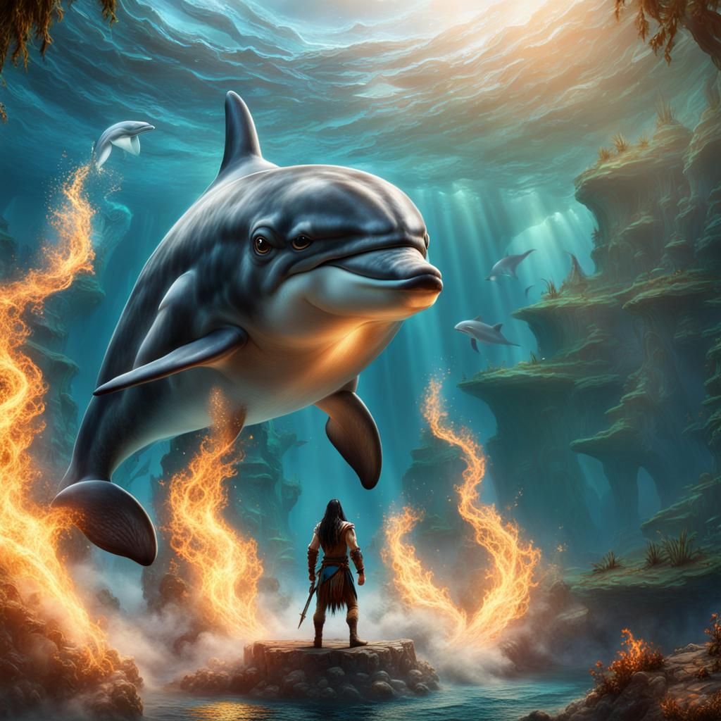 Native American Shaman Summons Dolphin Spirit