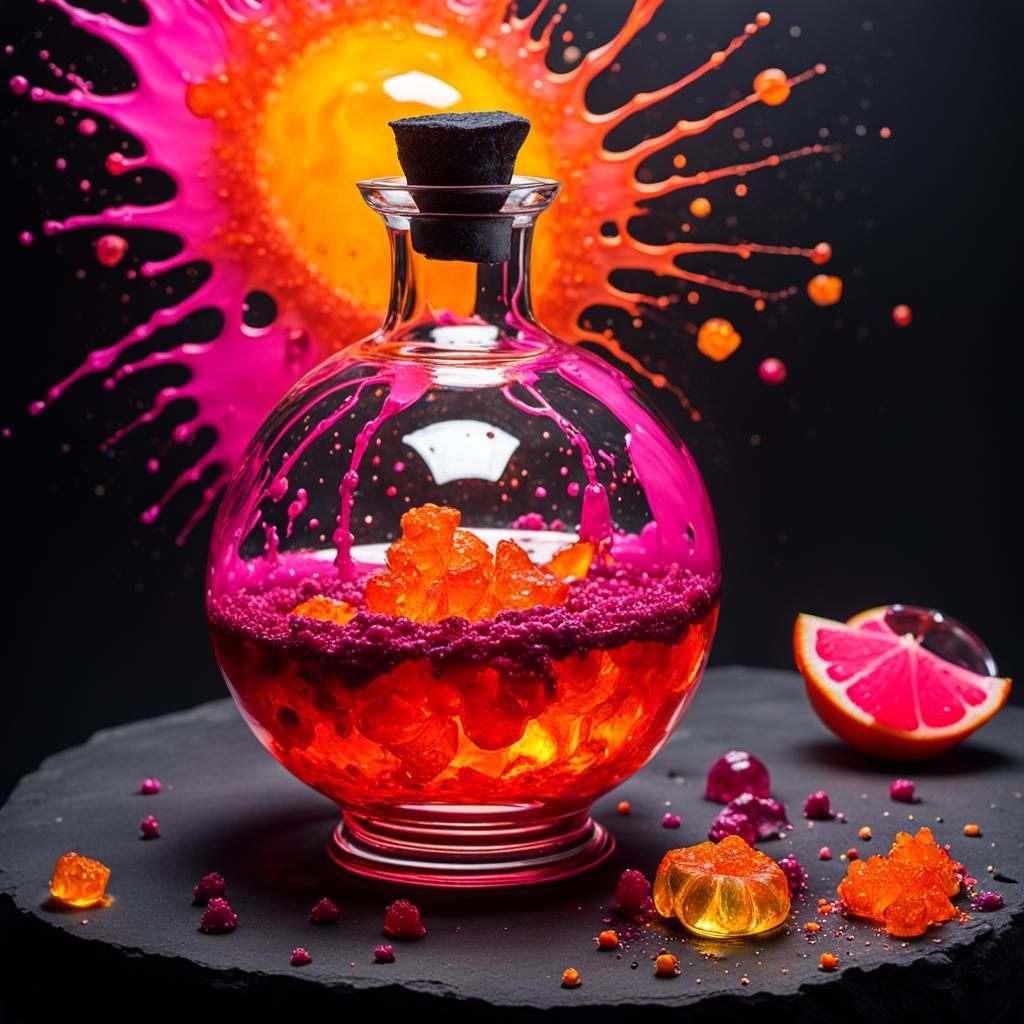 Molten Potion Eruption in Chennai Street Art Style